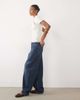 ASOS Tall ASOS DESIGN Tall high waisted barrel leg jeans in dark wash blue-Navy - 3