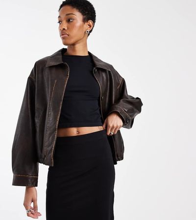 ASOS Tall ASOS DESIGN Tall jersey mini skirt in black