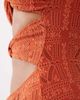 ASOS Tall ASOS DESIGN Tall Kyle broderie Brooke twist front bandeau swimsuit in rust-Orange - 2