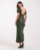 ASOS Tall ASOS DESIGN Tall lace applique grown on sleeve bias cut satin midaxi dress in dark green - 3
