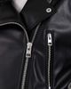 ASOS Tall ASOS DESIGN Tall leather look shrunken biker jacket in black - 3