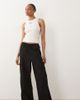 ASOS Tall ASOS DESIGN Tall linen look pull on pants in black - 1