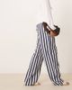ASOS Tall ASOS DESIGN Tall linen look pull on pants in navy stripes-Multi - 4