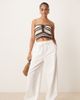 ASOS Tall ASOS DESIGN Tall linen look pull on pants in off white - 1