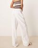 ASOS Tall ASOS DESIGN Tall linen look pull on pants in off white - 4