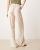 ASOS Tall ASOS DESIGN Tall linen mix pull on pants in stone-Neutral - 3