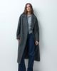 ASOS Tall ASOS DESIGN Tall longline double breasted brushed coat in herringbone-Black - 1