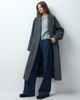 ASOS Tall ASOS DESIGN Tall longline double breasted brushed coat in herringbone-Black - 2