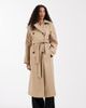 ASOS Tall ASOS DESIGN Tall longline water repellent trench coat in stone-Neutral - 1
