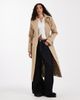 ASOS Tall ASOS DESIGN Tall longline water repellent trench coat in stone-Neutral - 2
