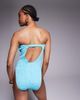ASOS Tall ASOS DESIGN Tall Maria textured bandeau swimsuit in turquoise-Blue - 2