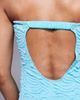 ASOS Tall ASOS DESIGN Tall Maria textured bandeau swimsuit in turquoise-Blue - 3