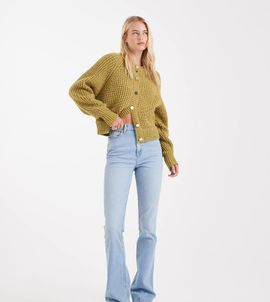 ASOS Tall ASOS DESIGN Tall mid rise flare jeans in light mid wash-Blue