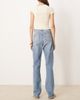 ASOS Tall ASOS DESIGN Tall mid rise straight jeans in lightwash with rips Circular Design Collection-Blue - 2
