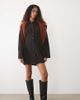 ASOS Tall ASOS DESIGN Tall oversized cord shirt mini dress in washed black - 1