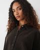 ASOS Tall ASOS DESIGN Tall oversized cord shirt mini dress in washed black - 2