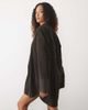 ASOS Tall ASOS DESIGN Tall oversized cord shirt mini dress in washed black - 4