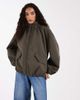 ASOS Tall ASOS DESIGN Tall oversized funnel neck bubble hem bomber jacket in khaki green - 1