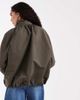 ASOS Tall ASOS DESIGN Tall oversized funnel neck bubble hem bomber jacket in khaki green - 4