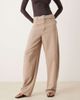 ASOS Tall ASOS DESIGN Tall oversized pants with laundered utility detailing in mushroom-Neutral - 4