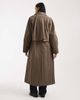 ASOS Tall ASOS DESIGN Tall pleat detail longline trench coat in mushroom-Brown - 3
