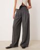 ASOS Tall ASOS DESIGN Tall pleated wide leg pants with tie in gray - 2