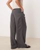 ASOS Tall ASOS DESIGN Tall pleated wide leg pants with tie in gray - 3