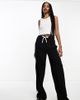 ASOS Tall ASOS DESIGN Tall pull-on pants with contrast panel in black - 1