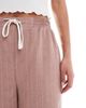 ASOS Tall ASOS DESIGN Tall pull-on pants with contrast panel in mink stripe-Multi - 3