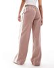ASOS Tall ASOS DESIGN Tall pull-on pants with contrast panel in mink stripe-Multi - 4