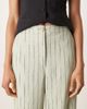 ASOS Tall ASOS DESIGN Tall relaxed straight leg linen blend pants in sage squiggle stripes-Green - 2