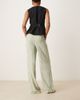 ASOS Tall ASOS DESIGN Tall relaxed straight leg linen blend pants in sage squiggle stripes-Green - 4