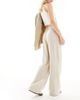 ASOS Tall ASOS DESIGN Tall relaxed straight leg linen mix pants in natural-Neutral - 4