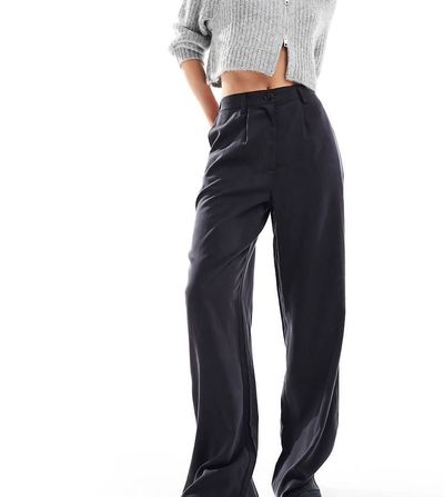 ASOS Tall ASOS DESIGN Tall relaxed straight leg pants in washed black