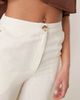 ASOS Tall ASOS DESIGN Tall relaxed straight leg pants with linen in off white - 2