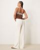 ASOS Tall ASOS DESIGN Tall relaxed straight leg pants with linen in off white - 3
