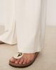 ASOS Tall ASOS DESIGN Tall relaxed straight leg pants with linen in off white - 4