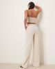 ASOS Tall ASOS DESIGN Tall relaxed straight leg pants with linen in stone-Neutral - 3