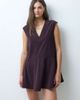 ASOS Tall ASOS DESIGN Tall relaxed v neck mini dress with dropped waist in corduroy in chocolate-Brown - 2