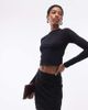 ASOS Tall ASOS DESIGN Tall rhinestone mesh mini skirt in black - 1