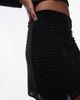 ASOS Tall ASOS DESIGN Tall rhinestone mesh mini skirt in black - 4