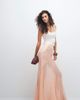 ASOS Tall ASOS DESIGN Tall satin and chiffon mix fishtail skirt in peach-Orange - 1