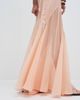 ASOS Tall ASOS DESIGN Tall satin and chiffon mix fishtail skirt in peach-Orange - 4