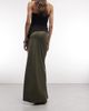 ASOS Tall ASOS DESIGN Tall satin bias midi skirt in khaki-Green - 4