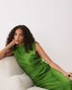 ASOS Tall ASOS DESIGN Tall satin high neck pleated bodice midi dress in green - 1