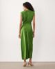 ASOS Tall ASOS DESIGN Tall satin high neck pleated bodice midi dress in green - 4