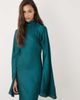 ASOS Tall ASOS DESIGN Tall satin maxi dress with split sleeve and scarf detail in teal-Blue - 2