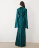 ASOS Tall ASOS DESIGN Tall satin maxi dress with split sleeve and scarf detail in teal-Blue - 4