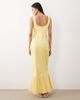 ASOS Tall ASOS DESIGN Tall scoop neck fishtail godet maxi dress in buttermilk yellow-Multi - 3