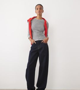 ASOS Tall ASOS DESIGN Tall slim barrel jean in rinse-Navy